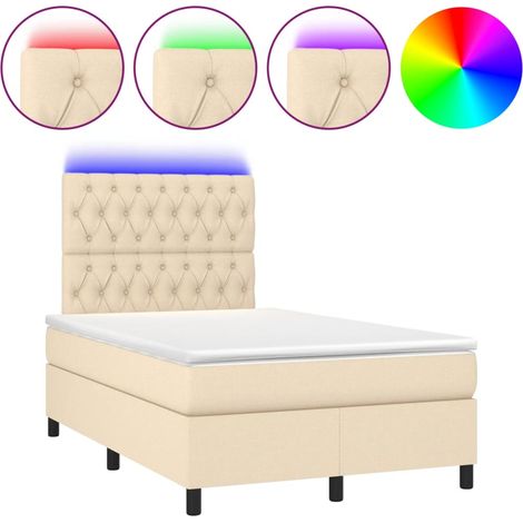 Maison Exclusive - Boxspringbett mit Matratze & LED Creme 120x190