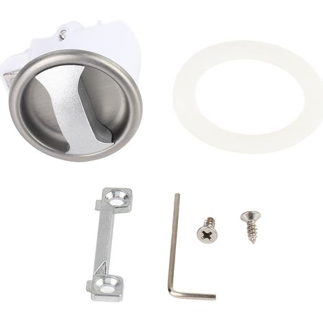 Bouton d'interrupteur en plastique ABS, panneau à fils en acier inoxydable, accessoire de serrure de porte pour salle de bain, camping-car, salle à manger, yacht, argent (1/5)