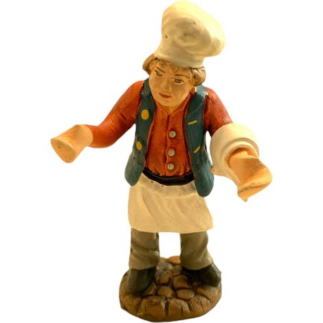 Cameriere statuetta in terracotta artigianale per presepe napoletano da h 7 cm