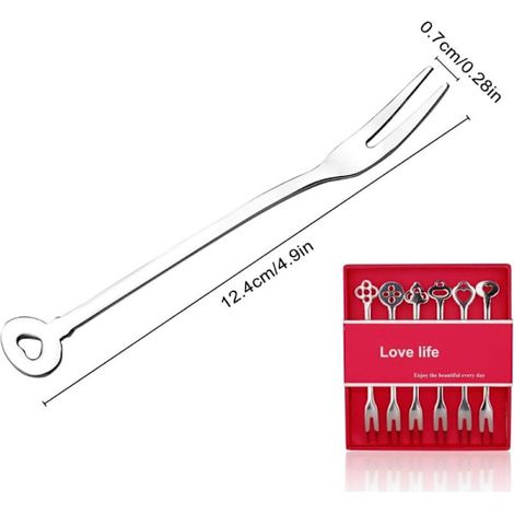 Fourchette lot de 6 acier inoxydable Fourchettes dessert inox (1/4)