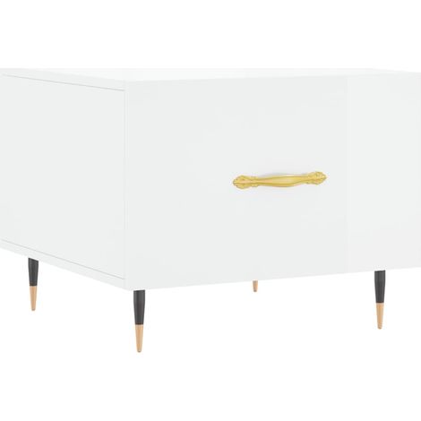 Maison Exclusive - Couchtisch Hochglanz-Weiß 50x50x40 cm Holzwerk