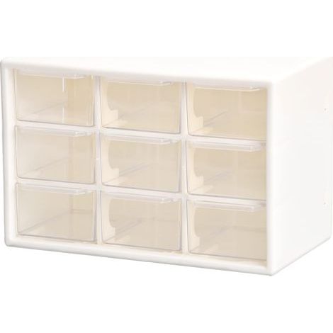 Boîte de Rangement à 9 Tiroirs en Plastique Organisateur avec 9 Transparents Compartiments pour Jouets, Bijoux, Perles, Outils, Bijoux, Maquillage, Épingles, Médicaments, Vis (1/5)