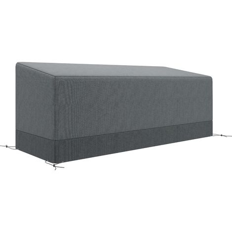 Funda para muebles de jardín impermeable anti-UV 600D Oxford 190,5 x 72 x 76 cm gris claro HOMVRA (1/5)