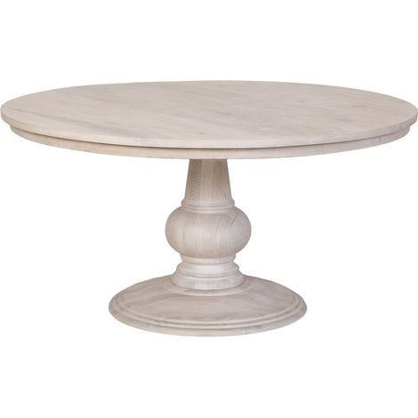Mesa de comedor de madera blanca 150x150x76h cm (1/5)