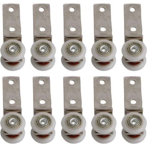 6,5 x 1,9 cm Coude de conduit en métal Roulement Bloc de poulie avec deux Plastique de roue pour porte coulissante fenêtre Cabinet NPTERBL