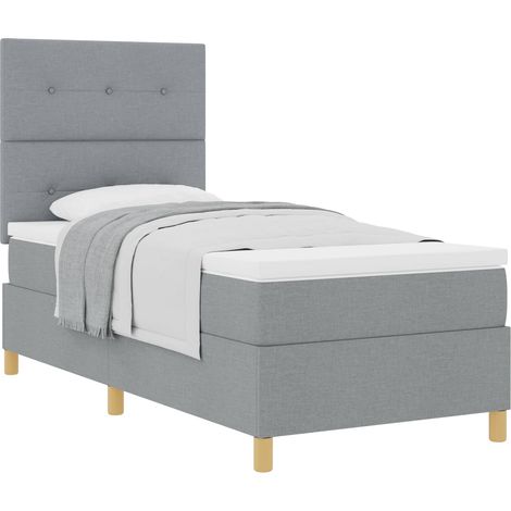 Maison Exclusive - Lit à ressorts avec matelas Gris clair 80 x 200 cm tissu
