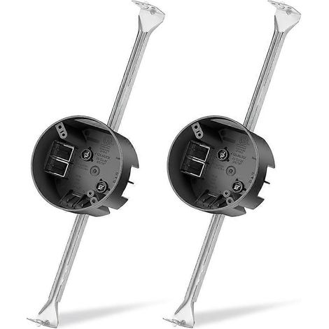 Lot de 2 supports de ventilateur de plafond avec boîtier électrique réglable de 36 à 57 cm (14,25 à 22,5 pouces) et barre de support, gris