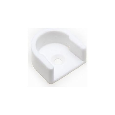 One Stop DIY Lot de 4 douilles ovales en plastique pour rail de penderie Blanc 16 mm