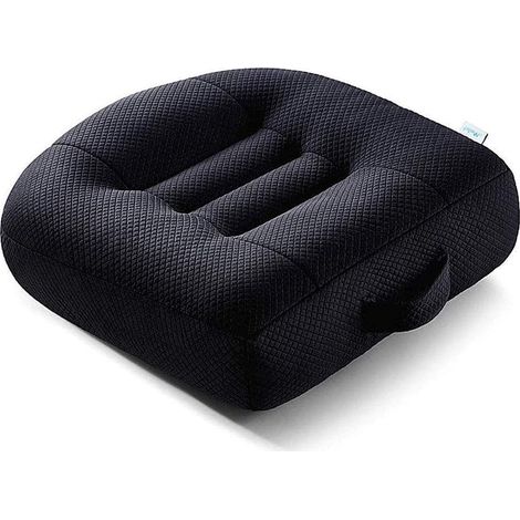 Siège rehausseur pour voiture, siège rehausseur pour adulte, coussin rehausseur pour plus de confort et de soulagement avec maille respirante, augmente le champ de vision de 12 cm (noir)