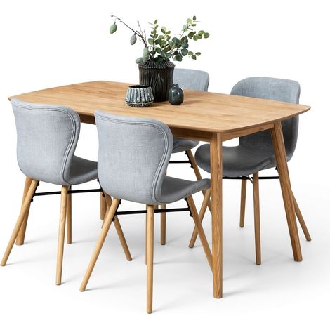 Conjunto de mesas y sillas para comedor Norsica Daltea 113 , 76x80x150cm, Diámetro: 0, Número de asientos: 4, Estilo: Escandinavo