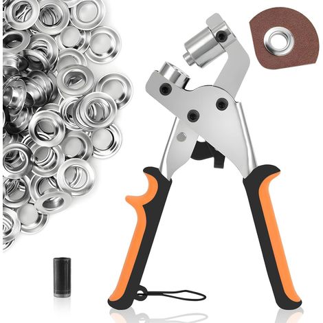 10mm Eyelet Pliers, Eyelet Pliers with 520 Eyelets for Fabric, Tarpaulin, Leather, Curtains, PVC (1/5)
