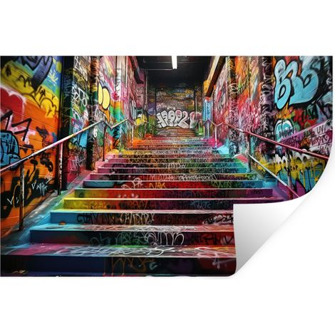 Wall Sticker Stairs - Graffiti - Colors - Art 120x80 cm