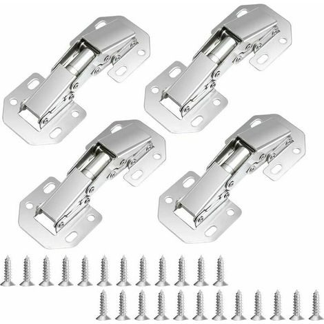 RTGPT - Paquete de 4 bisagras de 90 grados con 8 tornillos y amortiguadores para puertas de gabinetes de cocina, muebles y alacenas. (1/3)