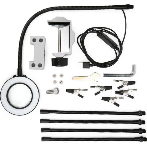 Lampadaire LED 3X loupe à main flexible pour bras de soudure station de réparation PCB (1/5)