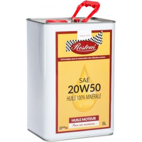 Restom - Huile Moteur pour Véhicules Anciens - Multigrade 20W50 - 5L