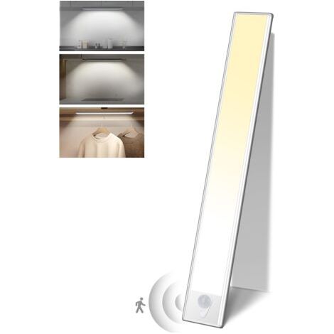 Led Cuisine Lumiere Detecteur de Mouvement Interieur, Eclairage Led Sous Meuble Lampe Sans Fil, 3 Modes 3000K-6000K Rechargeable Luminosité Réglable Chambre Veilleuse Placard Escalier [Classe énergéti (1/5)