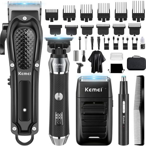 Hair Clippers for Men Barber Trimmer Cordless Beard Trimmer Aluminum Razor Nose Eyebrow Ear USB Charging Full Kit Hair Cutting (1/5)
