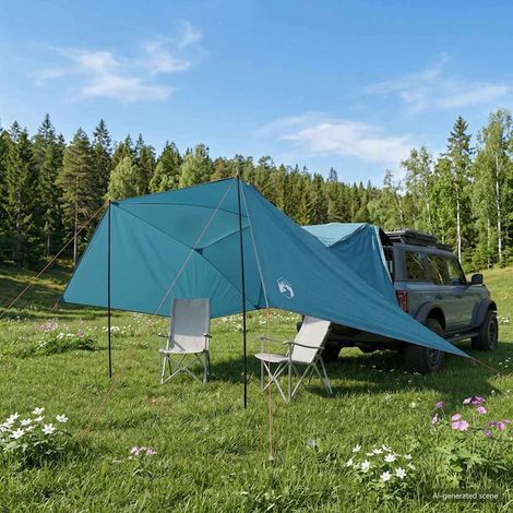 vidaXL Tenda da auto Blu 308 x 215 x 220 cm Poliestere e Acciaio (1/5)