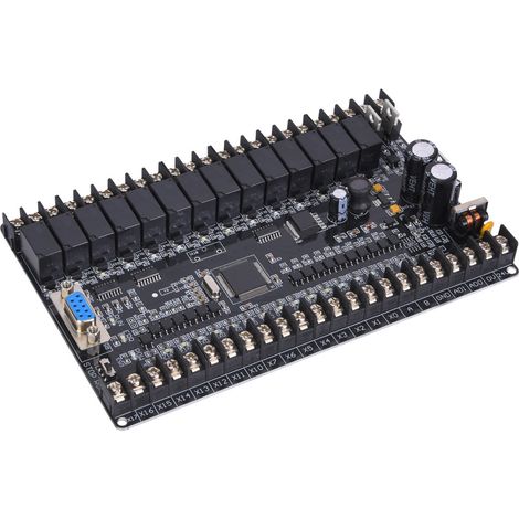 Automate programmable FX1N 32MRT, carte contrôle industriel CPU 32 bits, automate modulaire 32 entrées/sorties pour automatismes, boîtier robuste, application de régulation automatique. (1/5)