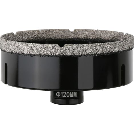 Foret diamanté à sec de 120 mm, raccord fileté M14, scie cloche brasée sous vide pour maçonnerie, couronne de forage diamantée pour carrelage, marbre, granit, porcelaine, béton et pierre (1/5)