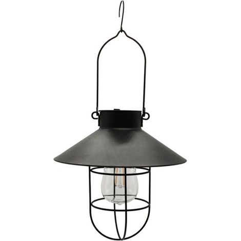 Lanterne solaire suspendue à LED, lampe décorative extérieure résistante à l'eau pour jardin, terrasse ou patio - Noir (1/5)