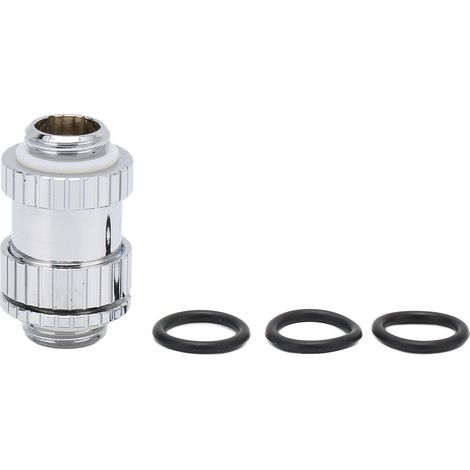 Rallonge Micro Réglable Mâle-Mâle, Filetage G1/4", Laiton, Silicone, Haute Durabilité, pour Refroidissement PC, Argent (1/5)