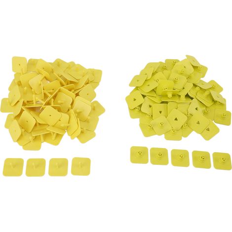 100 jeux de boucles auriculaires vierges jaunes portables pour l'identification du bétail (porcs et moutons) dans le cadre de la gestion des élevages. (1/5)