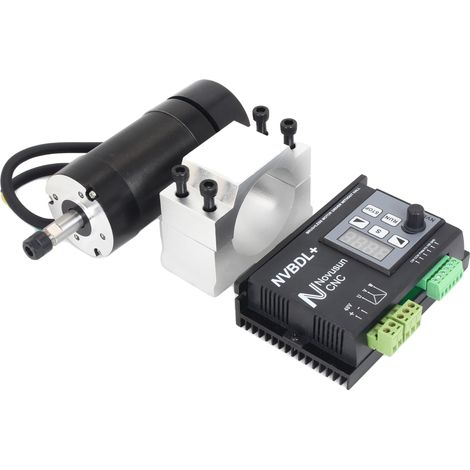Motor de husillo de CC sin escobillas refrigerado por aire, 400 W de potencia, tensión de husillo de 48 V, control de velocidad PWM. (1/5)