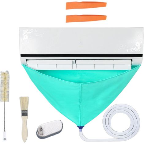 Housse de nettoyage pour climatiseur split, sac de nettoyage pour climatiseur split, sac à poussière pour le lavage des climatiseurs, housse imperméable pour climatiseur avec conception intégrée pour (1/5)