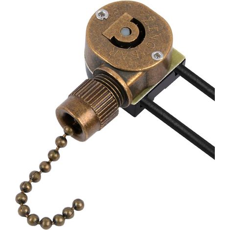 Hunter ZE-109M Interrupteur de lumière pour ventilateur de plafond, chaîne marche/arrêt et chaîne en bronze (1/5)