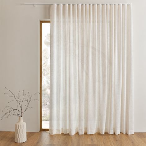 Kit rail extensible + Voilage poly-lin wave Lin 150x240 cm (1/5)