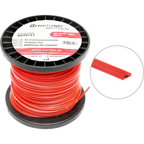 Filo quadrato per decespugliatore, 2,4 mm x 60 m Breckner Germany (1/4)
