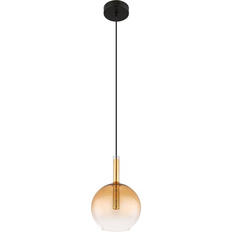 Globo - lampada a sospensione - Lopusa - ambra - vetro - Ø 18cm -