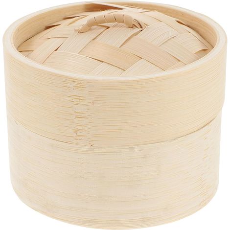 Panier vapeur naturel avec couvercle - Cuiseur vapeur écologique pour brioches, raviolis, viande, fruits de mer et cuisine asiatique