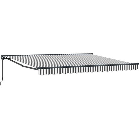 Einziehbare Markise Anthrazit und Weiß 400x300 cm Stoff vidaXL (1/5)
