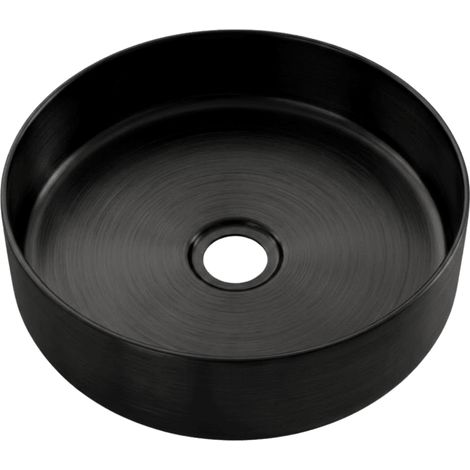 Essebagno Essenox Aufsatzwaschbecken rund 37.5 cm aus Edelstahl schwarz