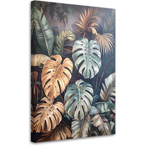 Wandbild Monstera-Blätter Dschungel Natur Pflanzen 70x100