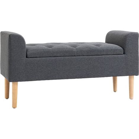Banquette coffre de rangement ZORA grise (1/5)