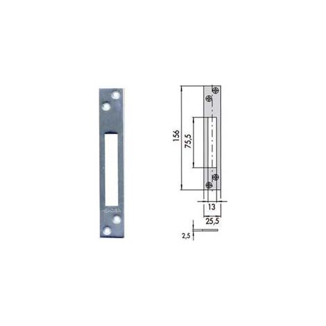 CONTROPIASTRA PER SERRATURE INFILARE PROFILATI IN FERRO 06232 00- - mm.156x25,5 spessore mm.2,5 (06232 00) - 5 pezzi CISA