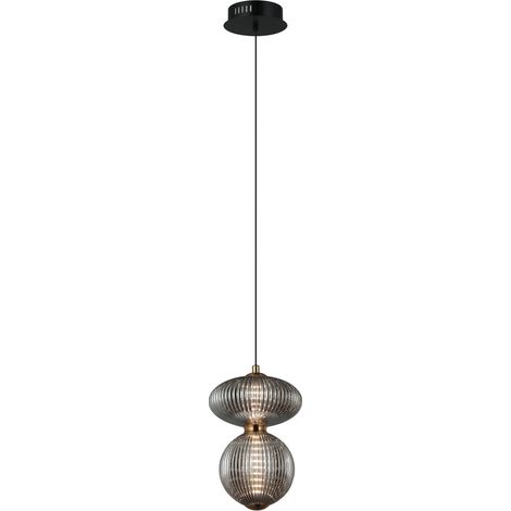 Lampada a sospensione NICO Italux vetro fumé nero LED 7W (1/2)
