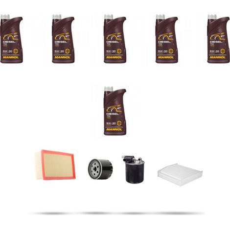 Kit tagliando 4 FILTRI e 6L OLIO compatibile con Mercedes Classe A (w176) A180 CDI 1.5 80kw Dal 2012 (1/5)