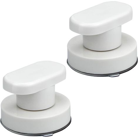 Lot de 2 Poignées à Ventouse pour Siège de Toilette, Porte, Tiroir - Puissante Adhérence pour Porte en Verre, Miroir de Salle de Bain (1/5)