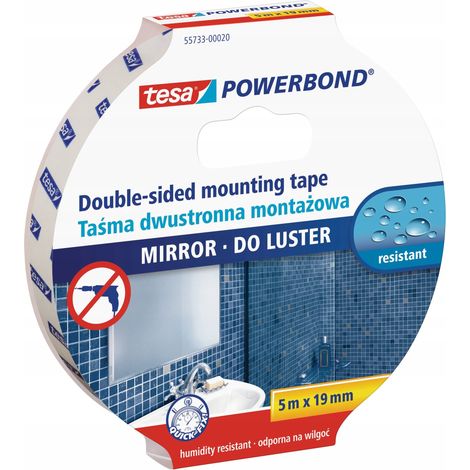 Doppelseitiges tesa Montageband für Spiegel, 5 m, 19 mm (1/5)