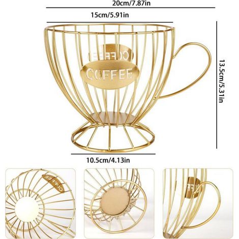 Panier à capsules de café, porte-capsules, rangement pour capsules de café, panier singe, pour ranger capsules de café et fruits (1/4)