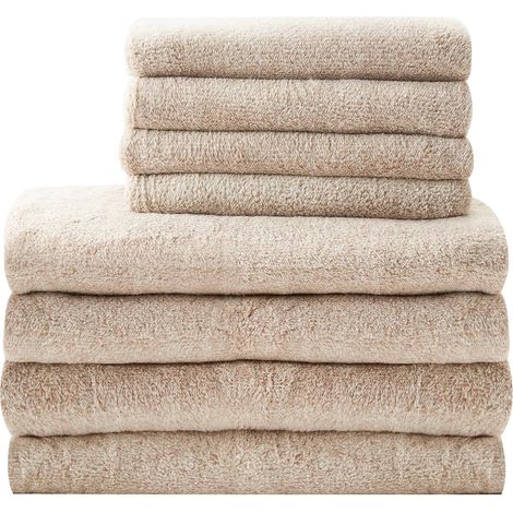 Trintion 8 Piece Cotton Towels Quick Dry Highly Absorbent 4 Bath Towels and 4 Hand Towels (Brown) (1/5)