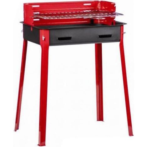 TrAdE Shop Traesio - Barbecue Rettangolare A Carbonella Con Griglia Regolabile In Acciaio Portatile 004601a - (1/2)