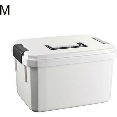 Boîte de rangement portable en plastique pour médicaments, trousse de premiers secours multi-compartiments avec poignée, idéale pour la maison et les voyages. (1/5)