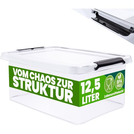 Caja de almacenaje transparente 39x29x17cm 125L apilable