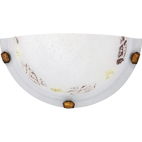 Plafoniera Candellux Róża 30 cm vetro E27 ottone bianco (1/2)