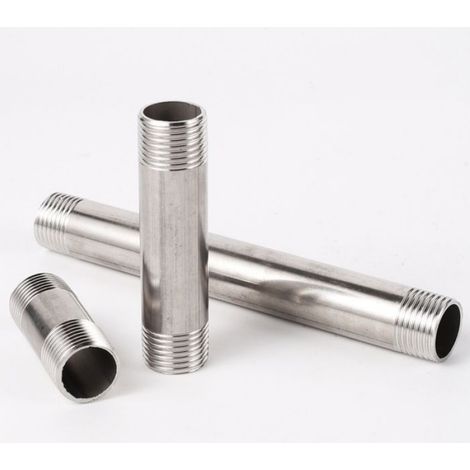 Tube d'extension à Double filetage mâle en acier inoxydable,Joint de tuyau d'eau de douche domestique-Length 5cm-3/4Inch Male (1/4)